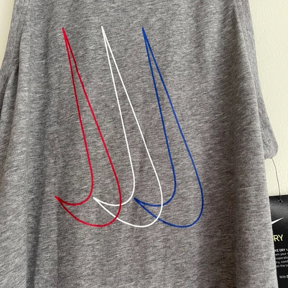 NEW Nike Yoga Dri-Fit Swoosh Grey Tank - Picture 3 of 6